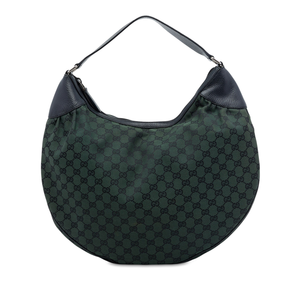 Pre-Loved Gucci Large GG Canvas Half Moon Hobo